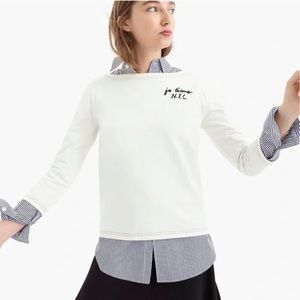 JCrew boatneck Je Taime top